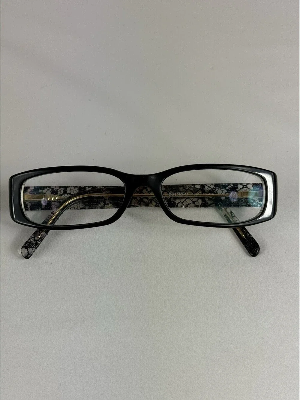 Dolce & Gabbana Eyeglasses Frames DG3063-M 1891 Black Clear Lace 52-16-135
